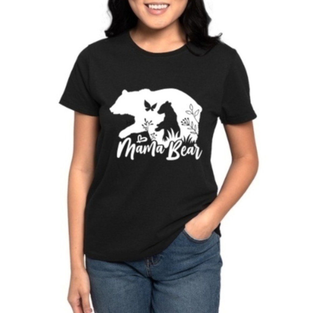 Mama Bear Black Graphic T Shirt